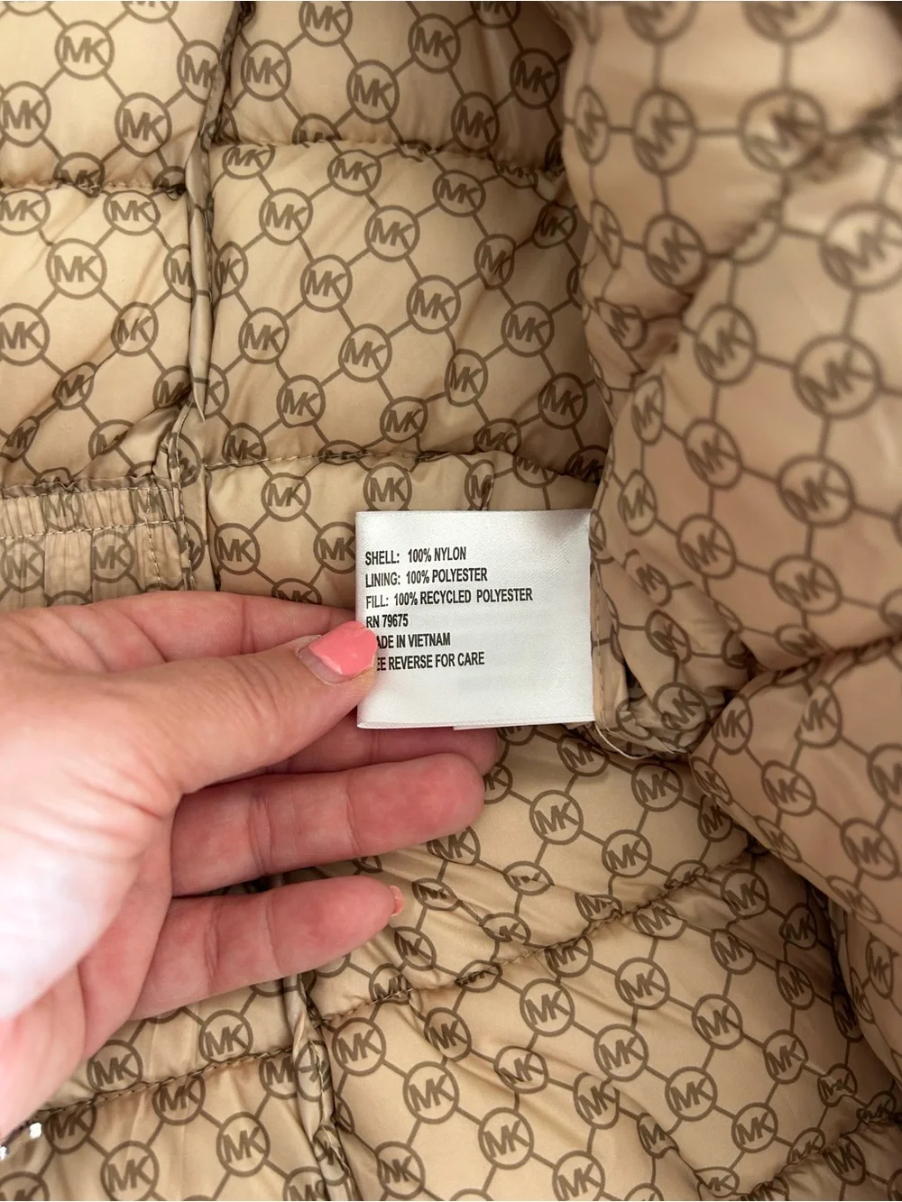 NWOT Michael Kors Blue Hooded Quilted Puffer Jacket